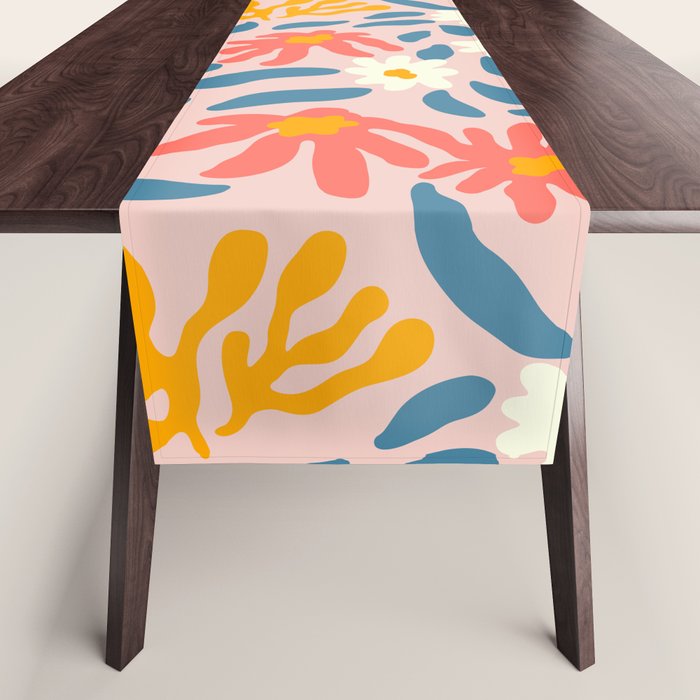 Vintage organic flower nature art pattern Table Runner Gallery Image 1