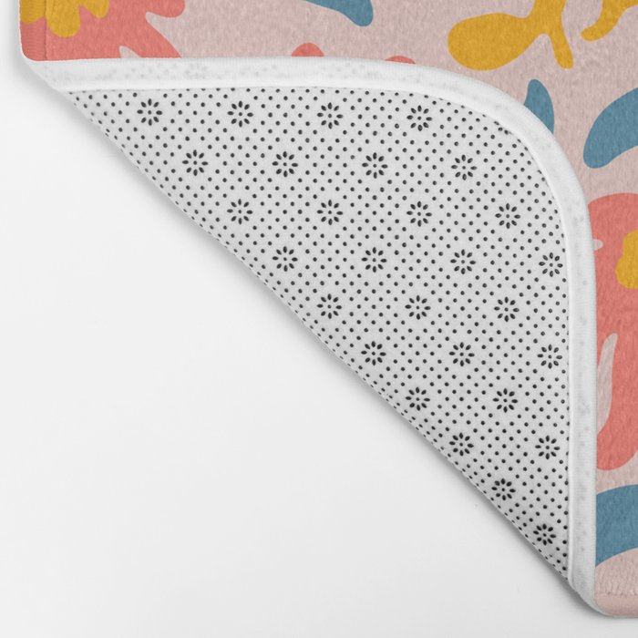 Vintage organic flower nature art pattern Bath Mat Gallery Image 2
