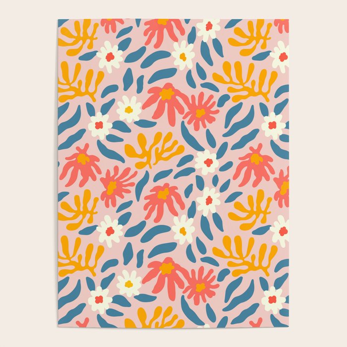 Vintage organic flower nature art pattern Poster Gallery Image 1