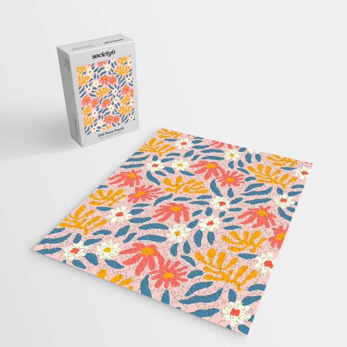 Vintage organic flower nature art pattern Jigsaw Puzzle Gallery Image 2