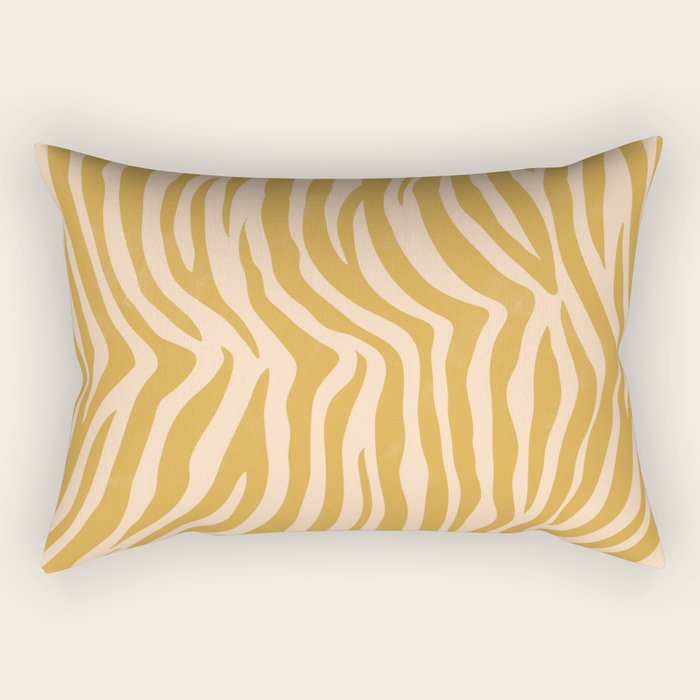Dopamine Zebra Print In Amber Yellow Rectangular Pillow Gallery Image 2