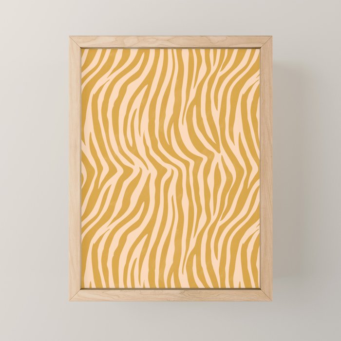 Dopamine Zebra Print In Amber Yellow Mini Art Print Gallery Image 1