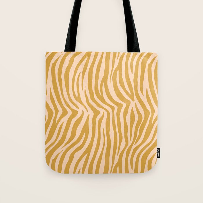 Dopamine Zebra Print In Amber Yellow Tote Bag Gallery Image 1