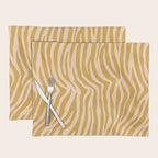 Dopamine Zebra Print In Amber Yellow Placemat Gallery Image 1