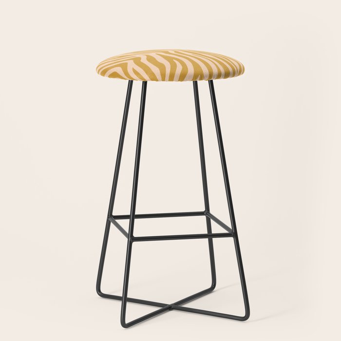 Dopamine Zebra Print In Amber Yellow Stool Gallery Image 1