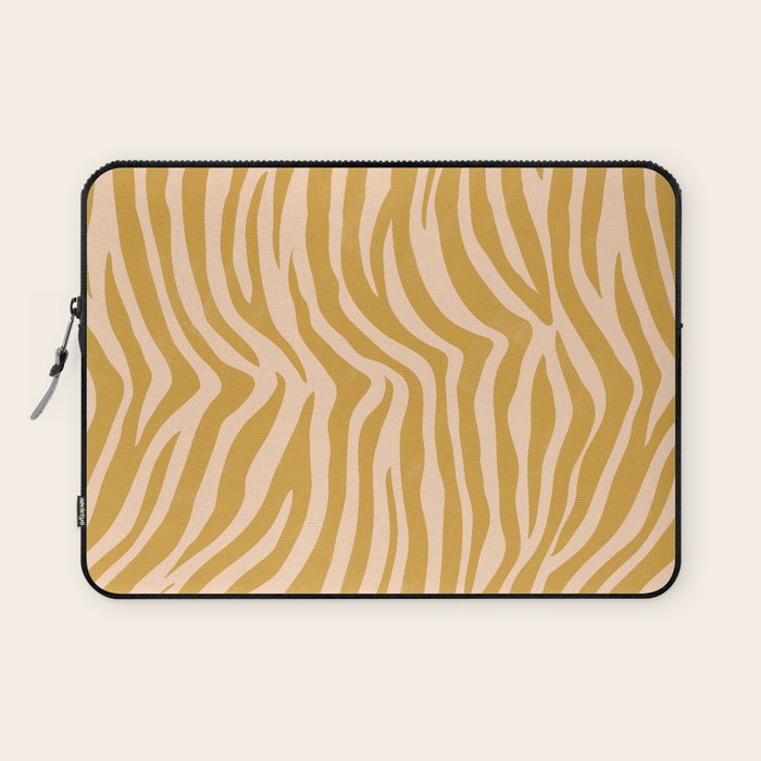 Dopamine Zebra Print In Amber Yellow Laptop Sleeve Gallery Image 1