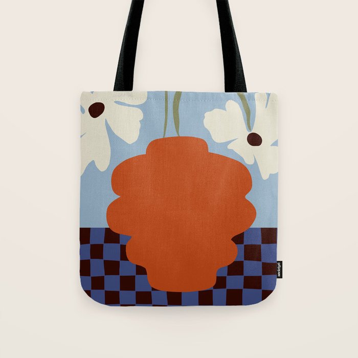 Blooming_Dropping and checkerboard   Tote Bag Gallery Image 1