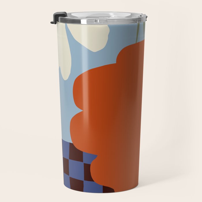Blooming_Dropping and checkerboard   Travel Mug Gallery Image 3