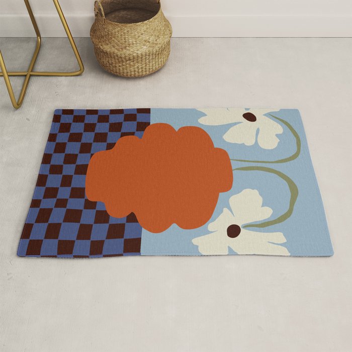 Blooming_Dropping and checkerboard   Rug Gallery Image 1
