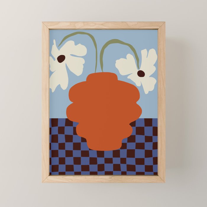 Blooming_Dropping and checkerboard   Mini Art Print Gallery Image 1
