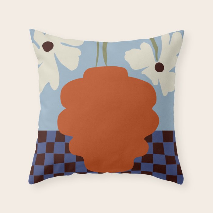 Blooming_Dropping and checkerboard   Throw Pillow Gallery Image 6