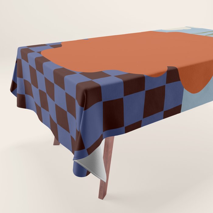 Blooming_Dropping and checkerboard   Tablecloth Gallery Image 1