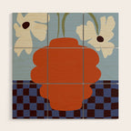 Blooming_Dropping and checkerboard   Wood Wall Art Gallery Image 1