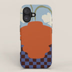 Blooming_Dropping and checkerboard   iPhone Case Gallery Image 1