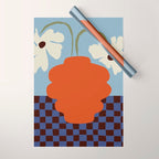 Blooming_Dropping and checkerboard   Wrapping Paper Gallery Image 1