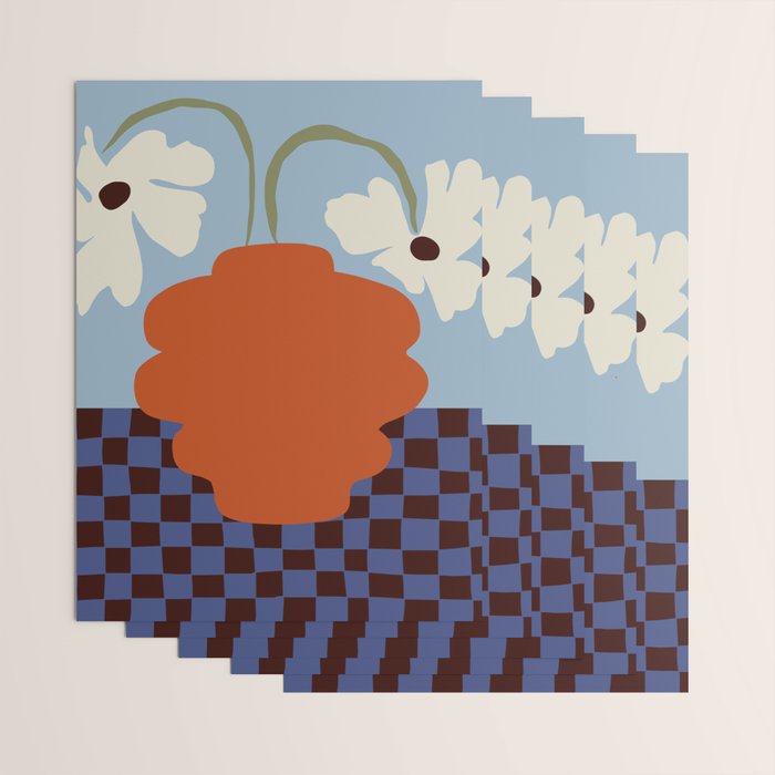 Blooming_Dropping and checkerboard   Wrapping Paper Gallery Image 3