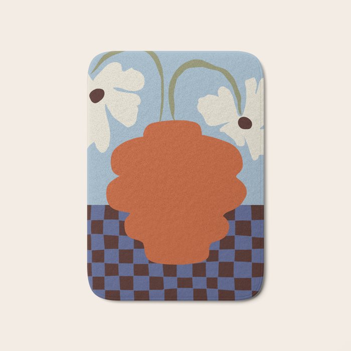 Blooming_Dropping and checkerboard   Bath Mat Gallery Image 1