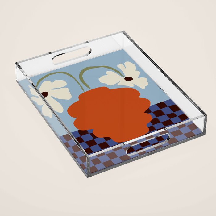 Blooming_Dropping and checkerboard   Acrylic Tray Gallery Image 1