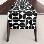 Mid Century Modern Geometric 04 Black Table Runner Gallery Image 1