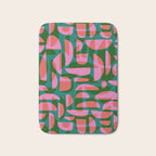 Simple Hand-cut Pattern #5 / Pink & Green Bath Mat Gallery Image 1