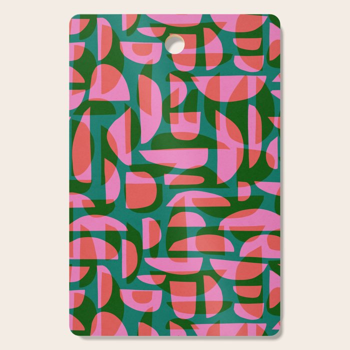 Simple Hand-cut Pattern #5 / Pink & Green Cutting Board Gallery Image 1