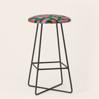 Simple Hand-cut Pattern #5 / Pink & Green Stool Gallery Image 1