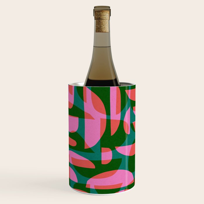 Simple Hand-cut Pattern #5 / Pink & Green Wine Chiller Gallery Image 3