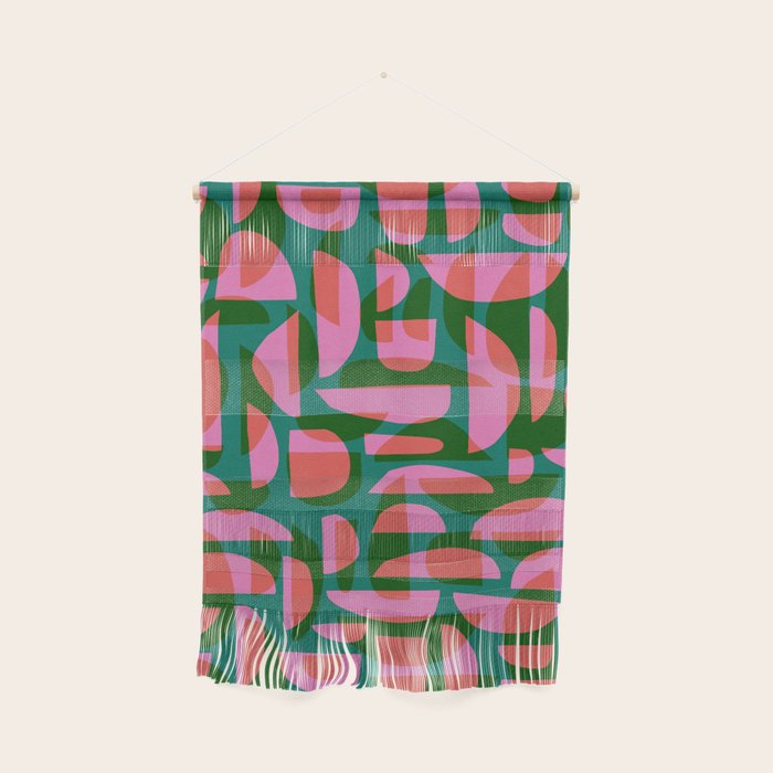 Simple Hand-cut Pattern #5 / Pink & Green Wall Hanging Gallery Image 1