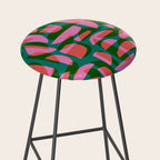 Simple Hand-cut Pattern #5 / Pink & Green Stool Gallery Image 2