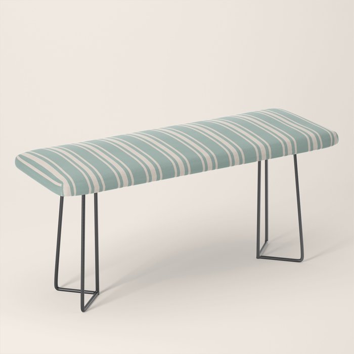 Mediterranean Ticking Stripe Sea Glass Sand Bench Gallery Image 1