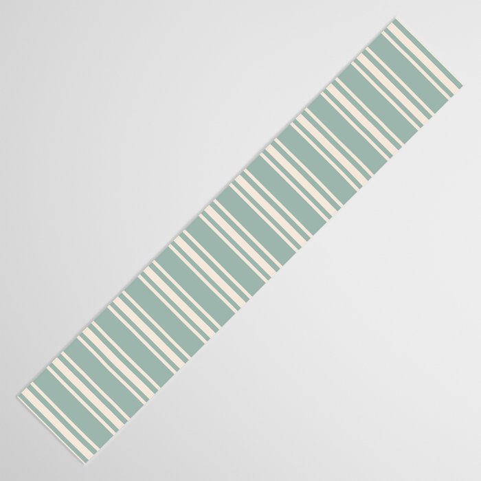 Mediterranean Ticking Stripe Sea Glass Sand Table Runner Gallery Image 3
