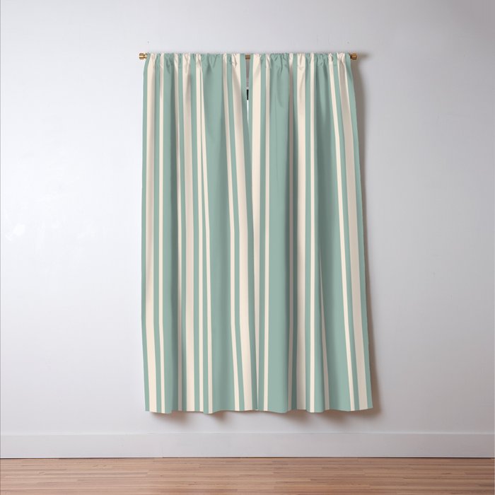 Mediterranean Ticking Stripe Sea Glass Sand Window Curtain Gallery Image 3