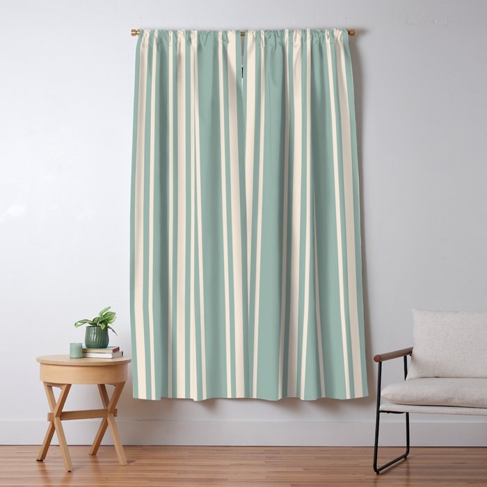 Mediterranean Ticking Stripe Sea Glass Sand Window Curtain Gallery Image 5