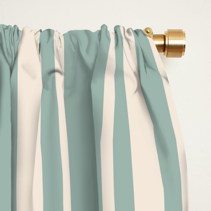 Mediterranean Ticking Stripe Sea Glass Sand Window Curtain Gallery Image 2