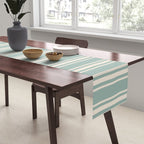 Mediterranean Ticking Stripe Sea Glass Sand Table Runner Gallery Image 2