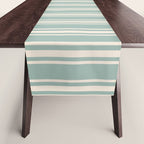 Mediterranean Ticking Stripe Sea Glass Sand Table Runner Gallery Image 1