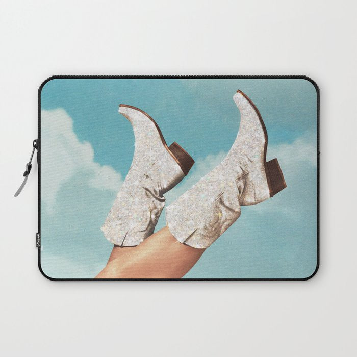 These Boots - Glitter Blue Sky Laptop Sleeve Gallery Image 1