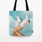 These Boots - Glitter Blue Sky Tote Bag Gallery Image 1