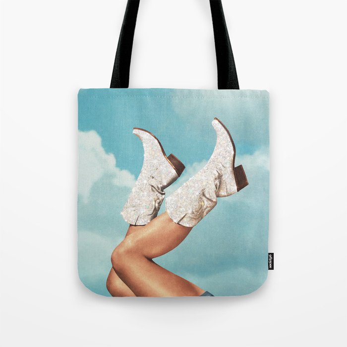 These Boots - Glitter Blue Sky Tote Bag Gallery Image 1