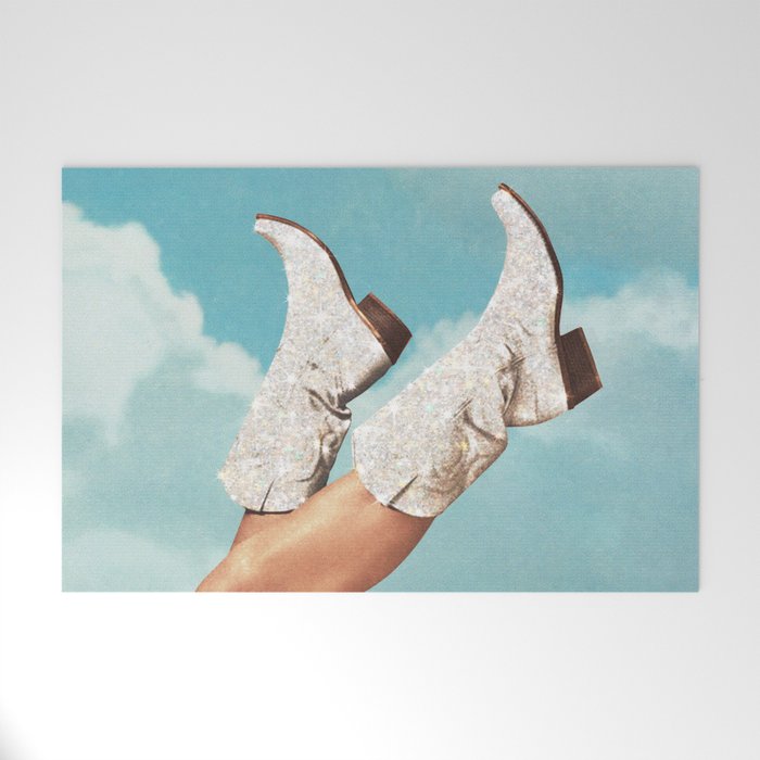 These Boots - Glitter Blue Sky Welcome Mat Gallery Image 1