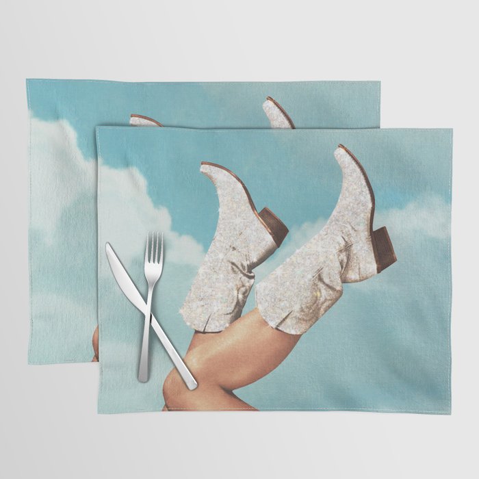 These Boots - Glitter Blue Sky Placemat Gallery Image 1