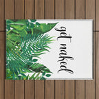 Get Naked, Meme, Tropical, Fun Bathroom Art Outdoor Rug Gallery Image 1