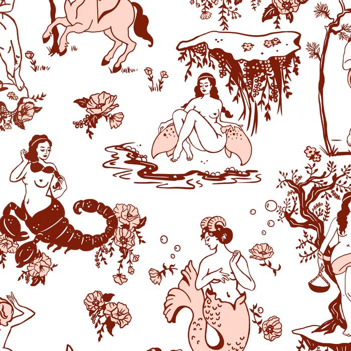 Zodiac Sign Astrology Toile Pattern Coffee Mug Gallery Image 2