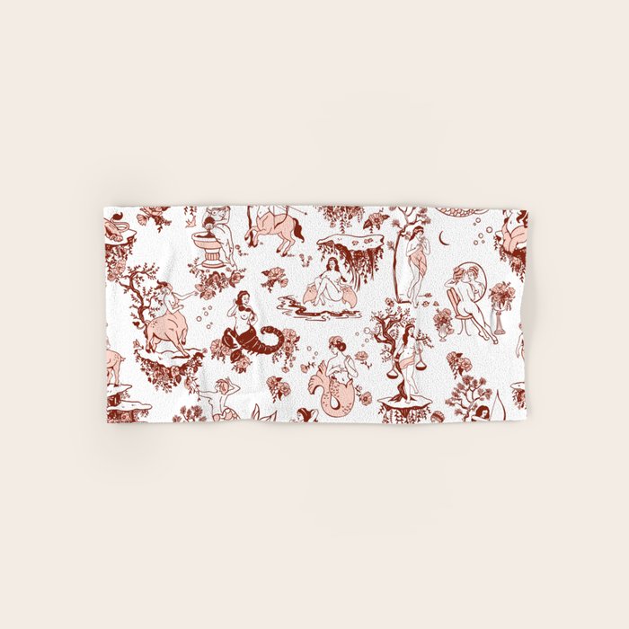 Zodiac Sign Astrology Toile Pattern Bath Towel Gallery Image 1