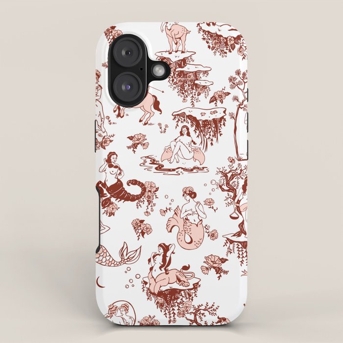 Zodiac Sign Astrology Toile Pattern iPhone Case Gallery Image 1