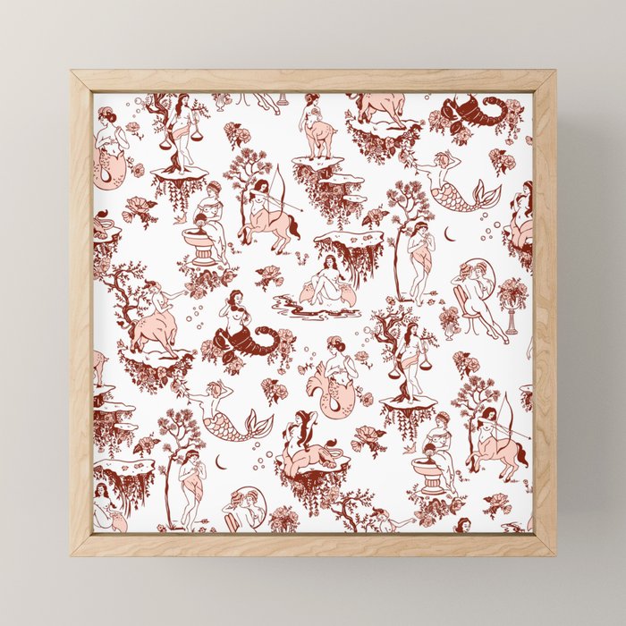 Zodiac Sign Astrology Toile Pattern Mini Art Print Gallery Image 1