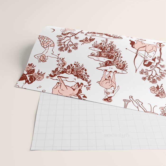 Zodiac Sign Astrology Toile Pattern Wrapping Paper Gallery Image 2