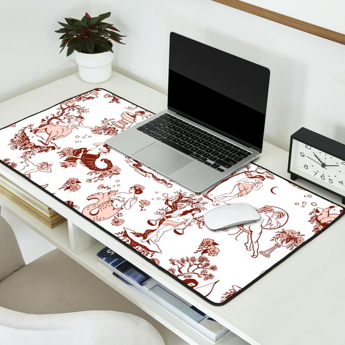 Zodiac Sign Astrology Toile Pattern Desk Mat Gallery Image 2