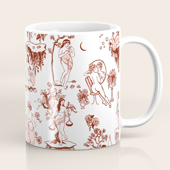 Zodiac Sign Astrology Toile Pattern Coffee Mug Gallery Image 1