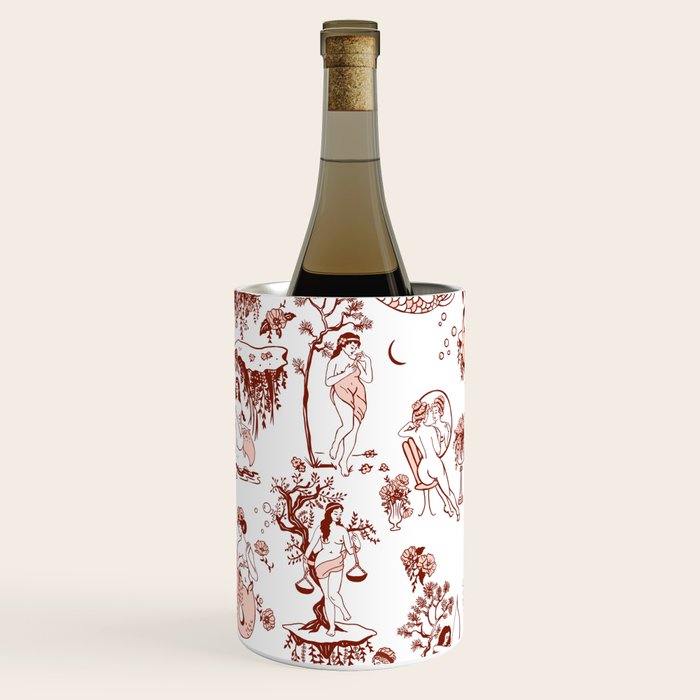 Zodiac Sign Astrology Toile Pattern Wine Chiller Gallery Image 3